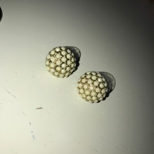 White and Gold Earrings